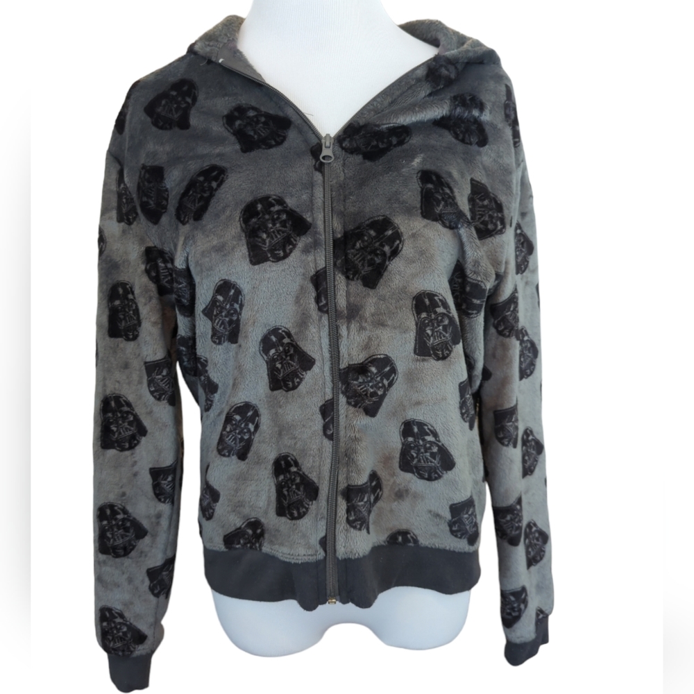 Star Wars Darth Vader soft fleece jacket, full zip hoodie, juniors medium 7-9
